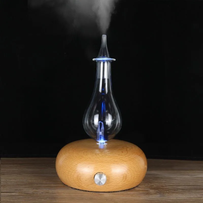 Waterless Pure Essential Oil Diffuser Nebulizer Wooden Glass