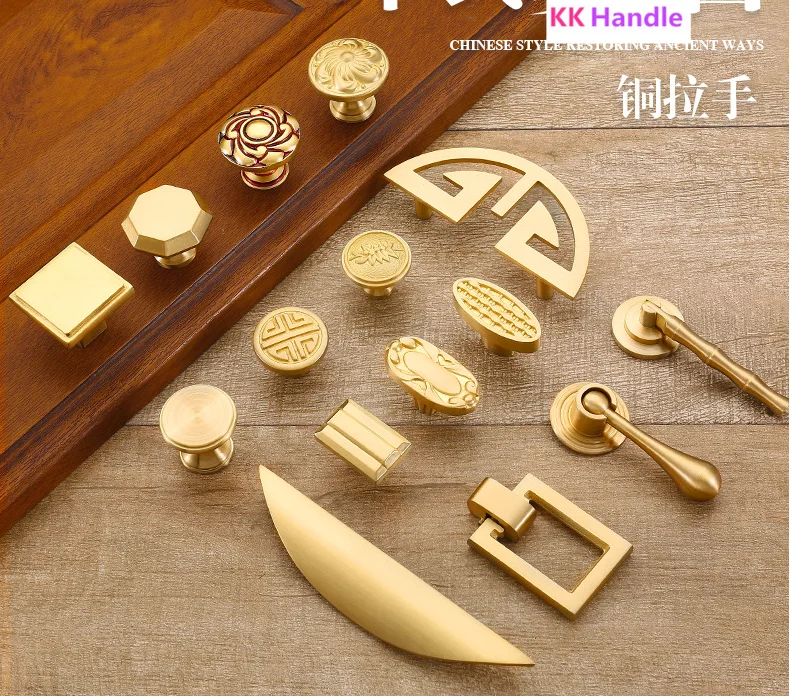 Латунная фурнитура 1 шт./лот для мебели шкафа ящика ручка фитинги с шестигранным