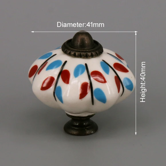 One Piece Vintage Ceramic Door Knobs for Cabinet Drawer, Closet Cupboard Wardrobe  furniture door  Pull Handle CHK033