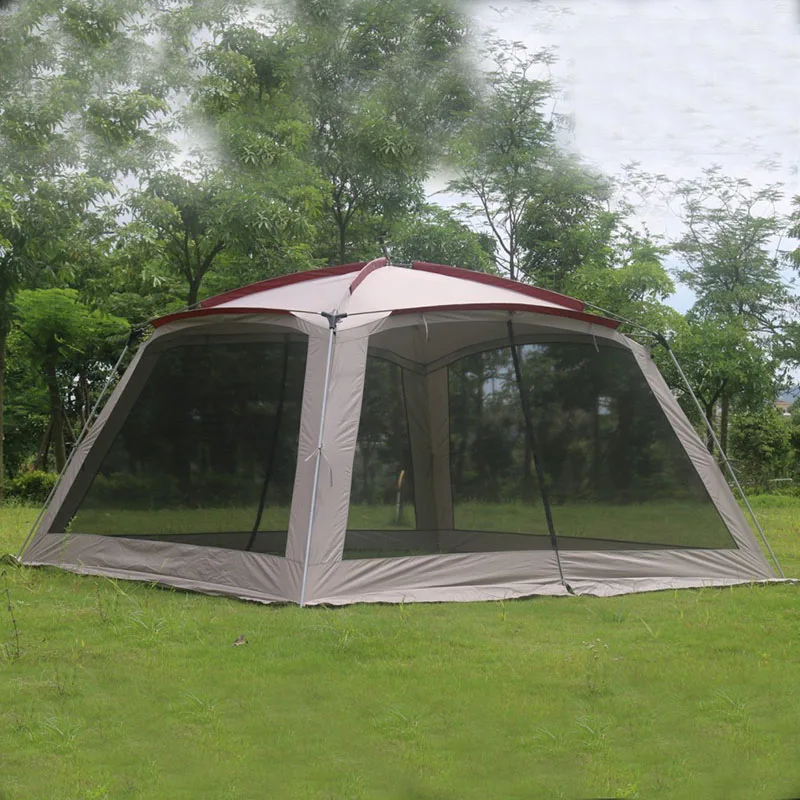 Alltel Ultralarge 5-8 Person 365*365*210CM Party Tent Large Gazebo Sun Shelter With Mosquito Net Barbecue Tent Carpas De Camping
