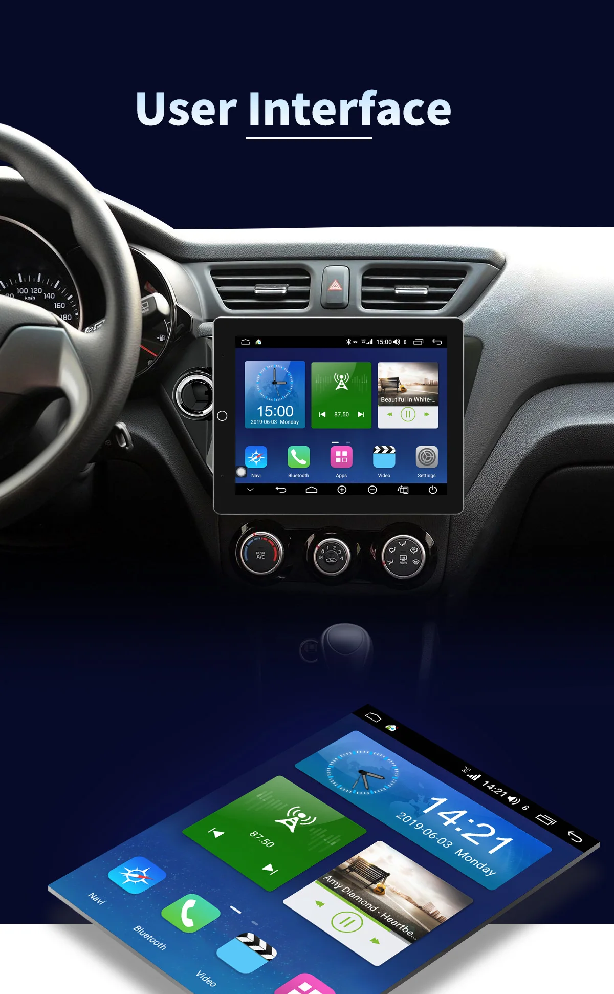 JOYING one din Автомобильный Радио плеер Android 8,1 головное устройство Встроенный 4G& DSP 9,7 дюймов ips 4 Гб ram& 64 Гб rom autradio для Kia K2 2012