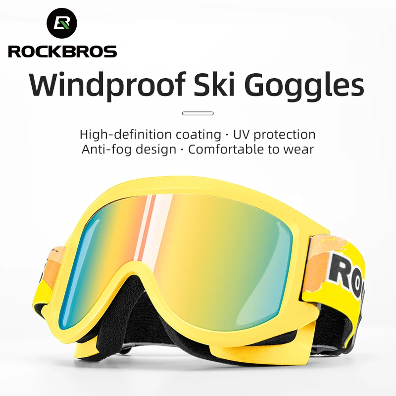 Goggles Glasses ROCKBROS PC Double-Layer-Lens Uv400-Protection Windproof Anti-Fog Ultralight