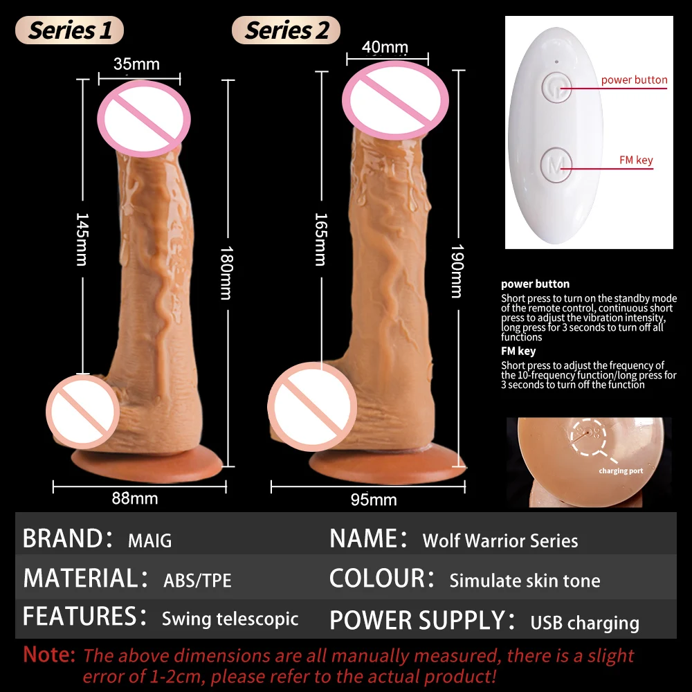 Wireless Thrusting Dildo Vibrators for Women Huge Dick Adult Sex Toy Realistic Telescopic Penis Masturbator Tool Vaginal Toys 5