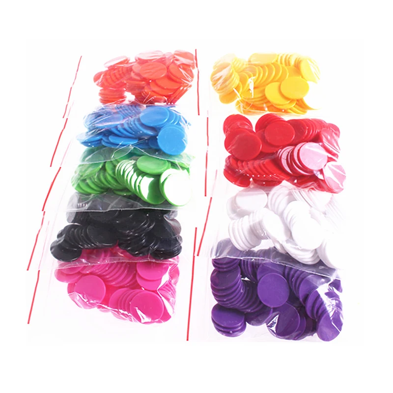 100Pcs/Lot 30MM Plastic Poker Chips Bingo Markers Token Fun Family Club Board Games Toy Coins Teaching Tools |