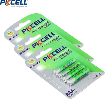 

12Pcs/3card PKCELL AAA 1.2v NIMH battery 600mah LSD Low Self Discharge AAA Rechargeable Battery Batteries for camera mp3 toys