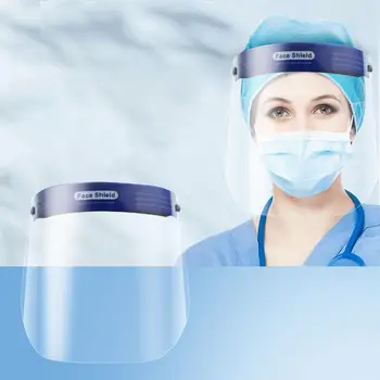 

2PCS Transparent Face Shield Disposable Headband Mask Safety Protective Anti-Fog Splash-Proof Full Face Cover Mask Visor Shield