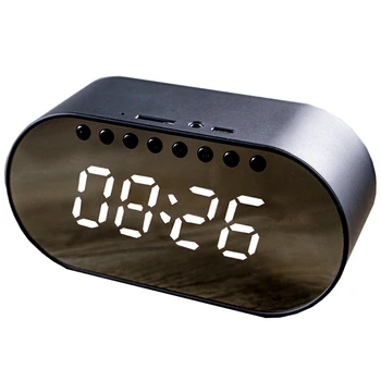 

Portable Wireless Bluetooth Speakers LED Alarm Clock Radio Home Bedroom Digital Clock Support Dual Alarm Clock FM Radio AUX-In F