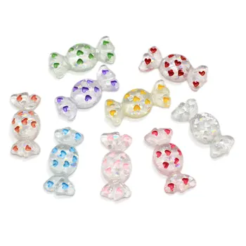 

20/100pcs Kawaii Cute Heart Candy Resin Flatback Cabochon Mini Food Scrapbooking Diy Embellishments Phone Hair Bow Accessories
