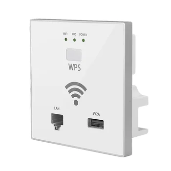 

Wall Wifi Router 300Mbps Access Point Wireless Socket Ap With Rj45 Usb Wps Encryption For Home Hotel Project Support Ac Manageme