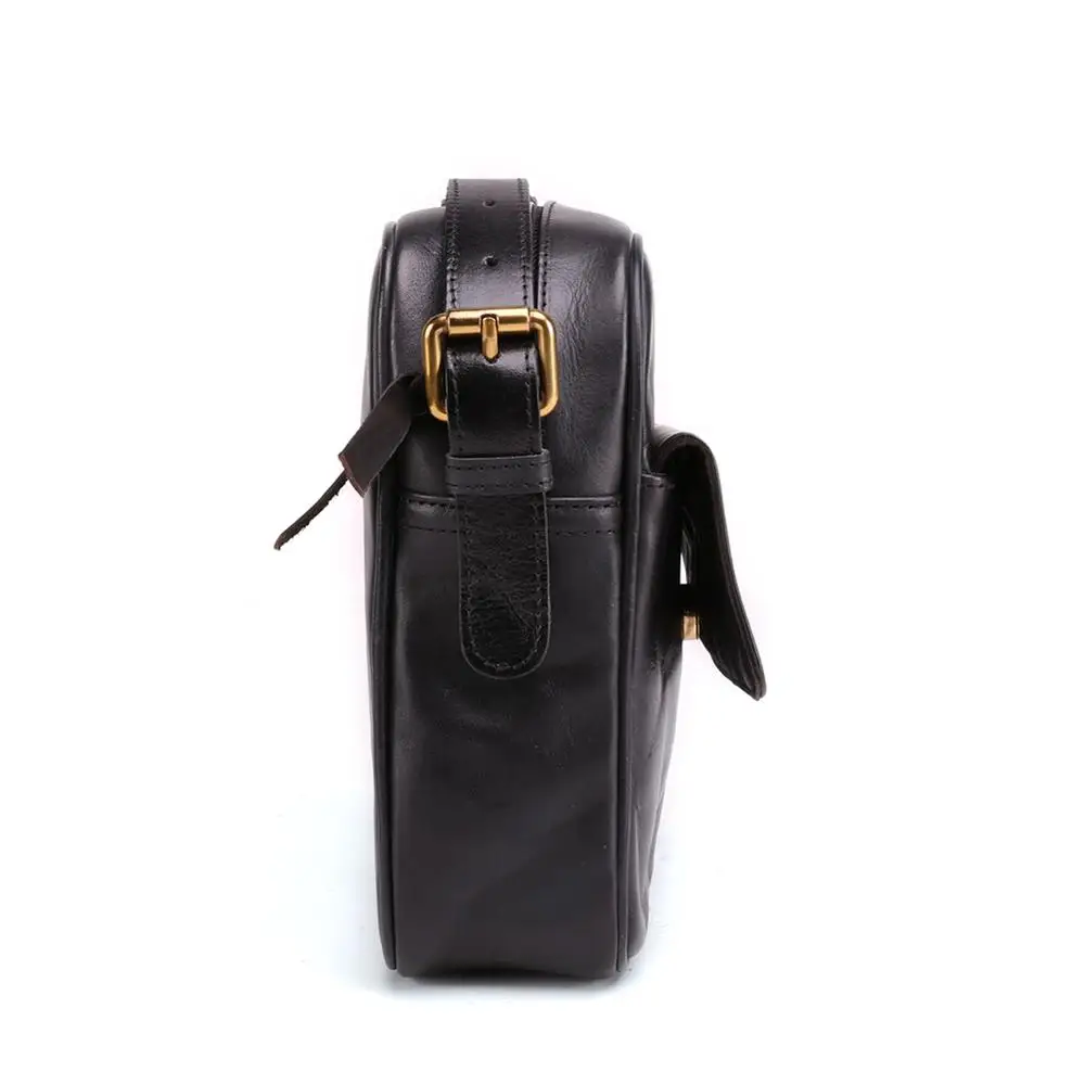 Мужская Повседневная модная сумка на плечо из натуральной кожи квадратная