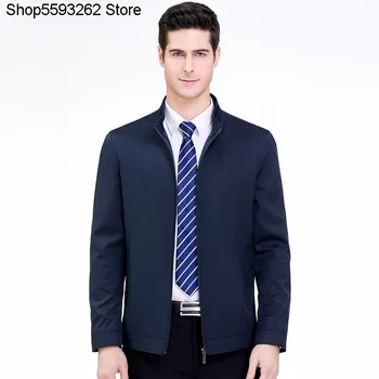 

2020 Middle Age Jacket Male Autumn Thin Section Collar Coat Men Business Leisure Jacket Shirt Dad Install Clothing