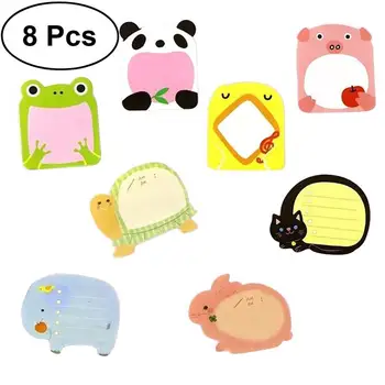 

8pcs Lovely Cartoon Animal Sticker Post Bookmark Post Memo Sticky Pad (Random Pattern)