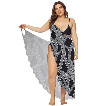 

Beach Tunics Woman Beachwear For Women Coverup Swimming Suit Dresses Capes On Swimsuit Large Sexy Back Print Edge Functional
