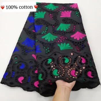 

2019 New African Lace Fabric High Quality Swiss French Nigerian 100% cotton Net Lace Fabrics Apply to Party Wedding Dress