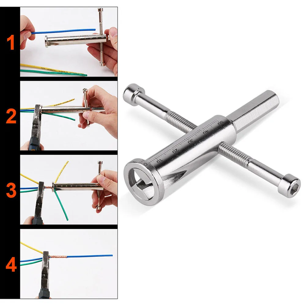  Manual Wire Twisting Tool Steel Cable Connector Wires Stripper Twister for Power Drill Drivers JDH9