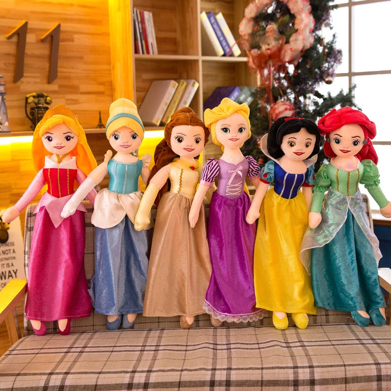 Disney Cartoon Anime Princess 55cm Snow White Ariel Merida Cinderella Belle Elsa Stuffed Animals Plush Doll Toy For Girl Gift Movies Tv Aliexpress