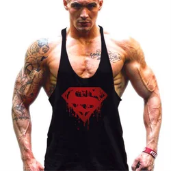 Vest Muscle Sleeveless Singlets Mens Bodybuilding Fitness Top Men Gym Tank Clothing Brand Fashion Workout Sports Shirt