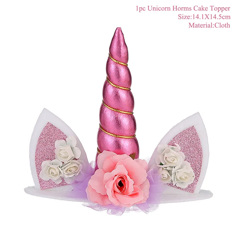 Cake Topper 3 CHZLL Единорог торт Топпер свадебный Кекс Украшение детский душ Декор С Днем Рождения вечерние принадлежности детский Единорог Декор - Цвет: Cake Topper 3