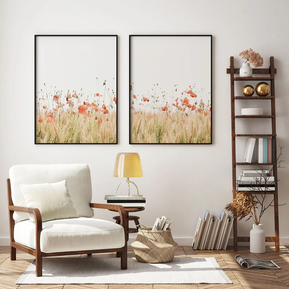 Poster E Stampe Di Fiori Minimalisti Arte Murale Pittura Su Tela Wildflower Immagini Di Papavero Botaniche Per Soggiorno Decor No Frame