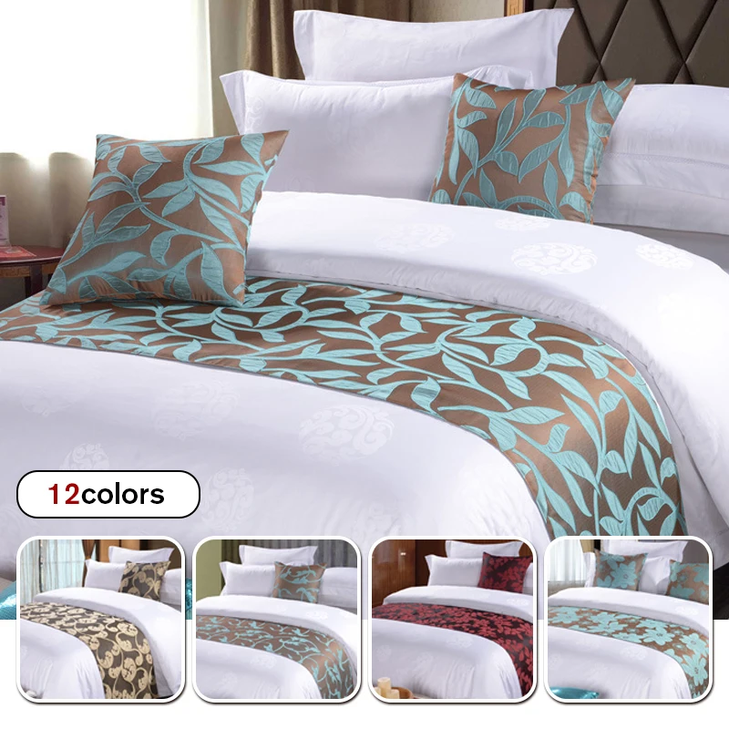 

Nordic Style Bed Runner With 2 Pcs Pillowcases Jacquard Bed Flag Throw Bedding Bedspread Hotel Hoom Bedding Bed Tail Towel