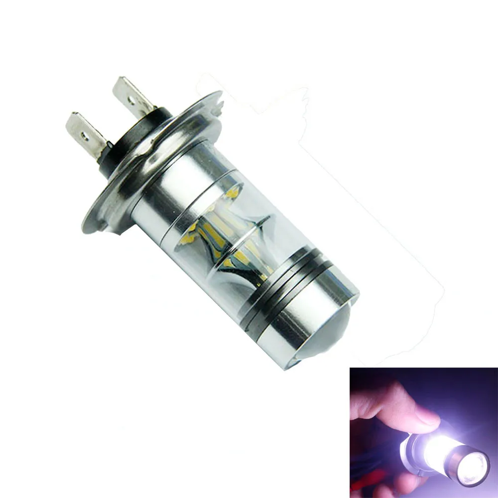 

kongyide car light H7 6000K 100W LED 20-SMD Projector Fog Driving DRL Light Bulbs HID fog daytime running light DRL white light