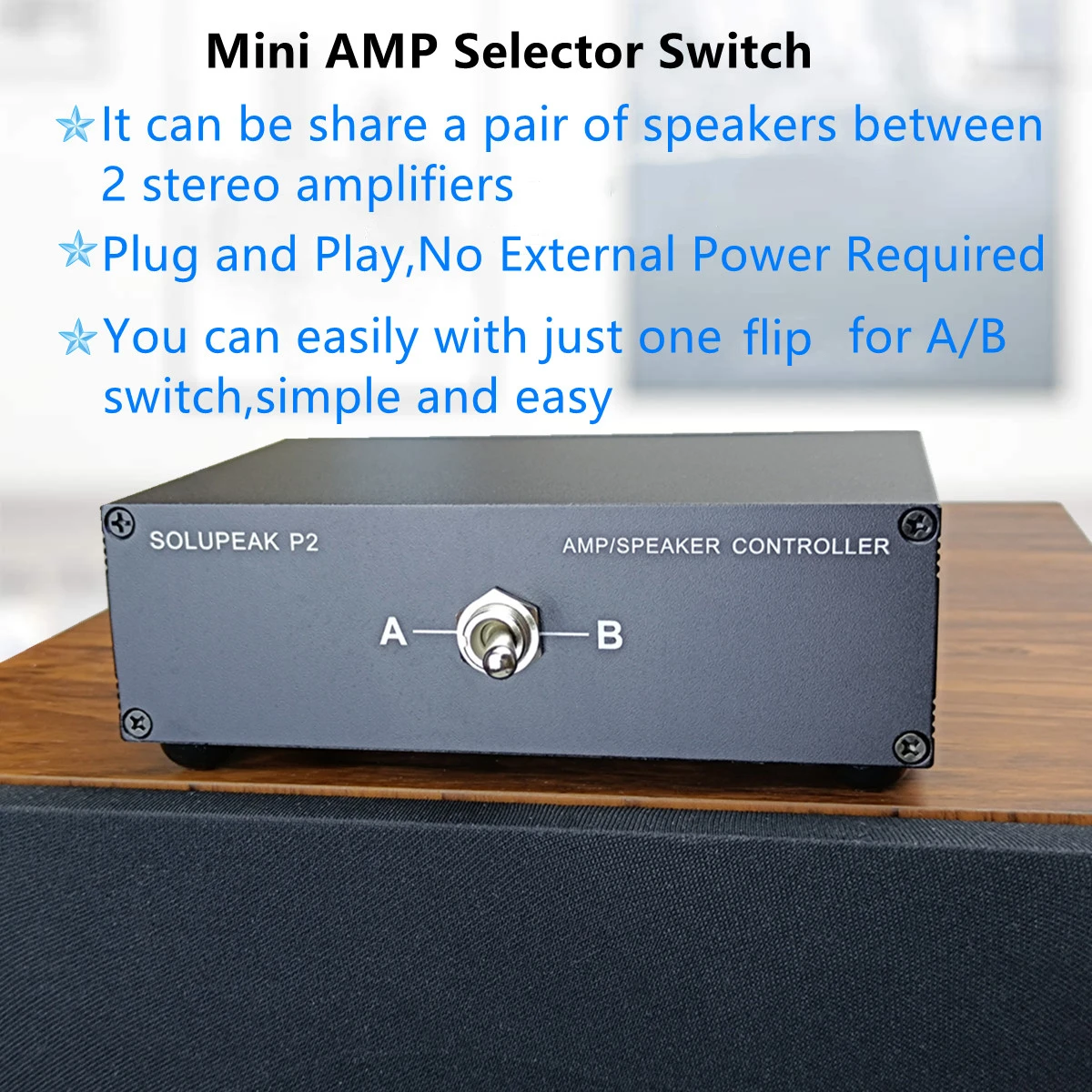 Solupeak-comutador de Alto-falante Divisor de Interruptor Caixa de Controle de Alto-falante de Duas 2 em 1 Amplificador Vias p2 21 - Image 3