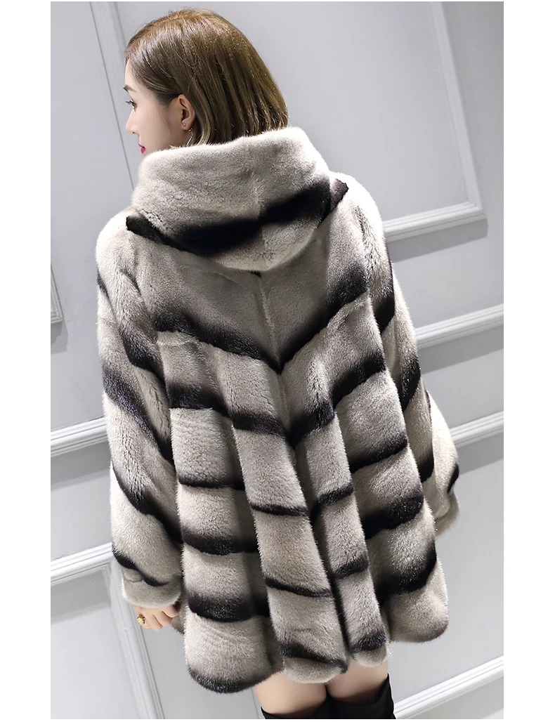 inverno полностью из норки пальто с мехом longa seque das mulheres simples moda generoso com casaco de pele de vison com capuz