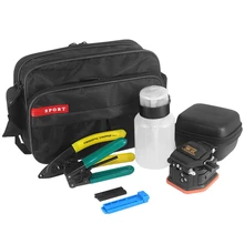 

8pcs FTTH Tool Bag DY-60C Fiber Cleaver CFS-2 2port Stripper Wire Stripper Alcohol Bottle VFL 10KM