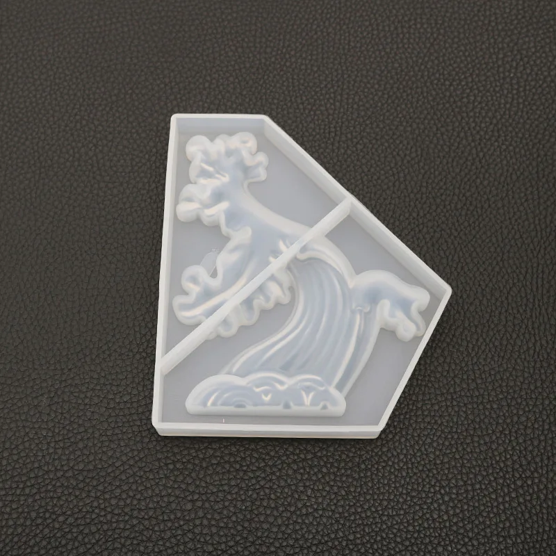 

DIY Crystal Epoxy Mold Wavy Mold Silicone Hand-Made for Making Mirror Decorative Tabletop 2pcs/lot