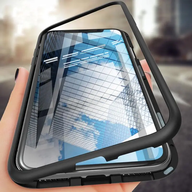 

Magnetic Case for IPhone XR XS MAX X 8 7 6 6s Plus11 Pro Single Side Tempered Glass Magnet Cases Coverfor iPhone 11 Pro Max