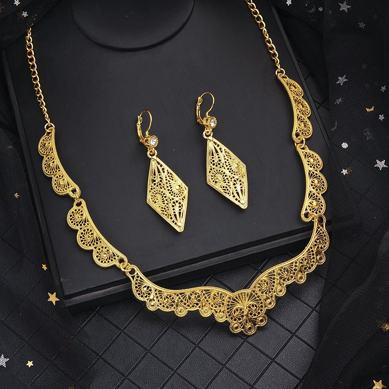 boycot Klein verfrommeld Arabische Goud Kleur Sieraden Set Marokkaanse Stijl Mode sieraden|Bruids Sieraden  sets| - AliExpress