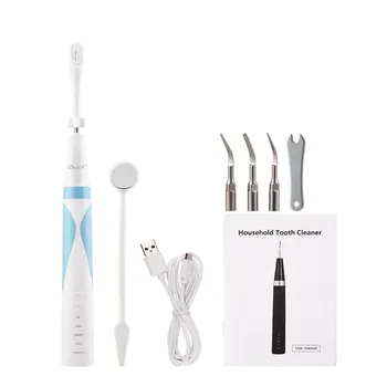 

USB Rechargeable Ultrasonic Teeth Brush Electric Dental Calculus Remover Teeth Cleaning 5 Adjustable Modes Teeth Whitening