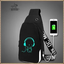 Светящиеся туфли-оксфорды сумки на плечо для женщин сумка-мессенджер сумки зарядка через usb сумки через плечо для мужчин повседневная слинг груди мешок водонепроницаемая сумка для путешествий