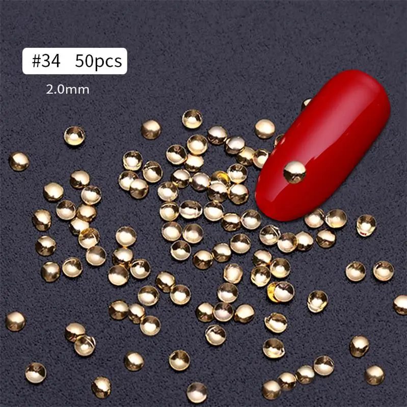 Pattern-34 1 пакет 3D ногтей металлические заклепки серебряные гвозди плоское дно бусины Мини Размер с несколькими узорами, дизайн ногтей украшения инструмент - Цвет: Pattern-34