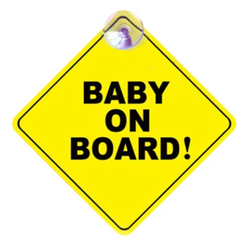 

Car Sticker Baby ON BOARD Warning Safety Sign Sticker Decal with Sucker Car Vehicle Window Sticker Car Styling Accessories Decor