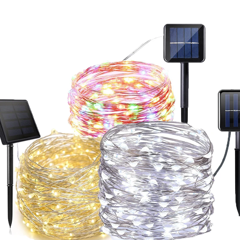 22m 200 LEDs / 7M 50 LEDs Solar String Fairy Lights Waterproof Outdoor Garland Solar Power Lamp For Garden Decoration 8 Modes