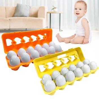

12pcs Non Toxic Baby Children Smart Development Funny Home Matching Egg Toy Simulation Education Learning Mixed Shape Plastic