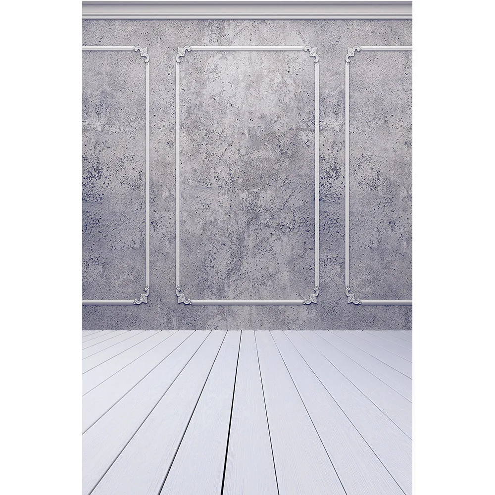 Vintage Grunge White Wooden Wall Floor Interior Photocall Background Baby Shower Portrait Photography Backdrops Photo Studio photo backdrop photo wallpaper