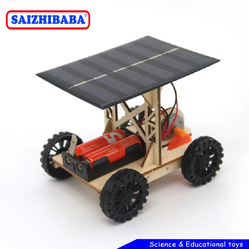 Saizhibaba игрушки для детей 1 Набор мини игрушка на солнечных батареях DIY деревянный