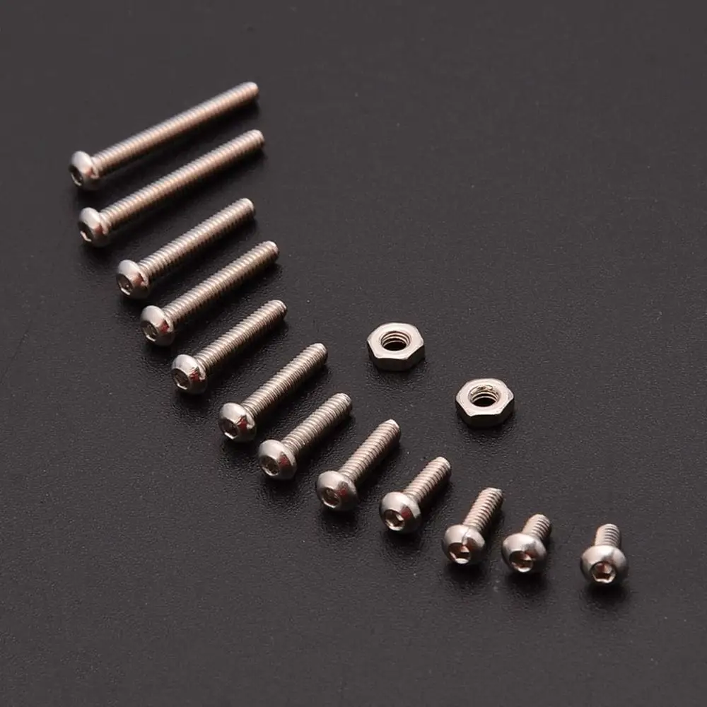 Stainless Steel Screws Screw Bolt Nut Set Hex Nuts Assortment Kit M2 Stainless Steel Kit SS304 Hex Socket Button Head Screws Bolts And Nuts Assortment Set 230pcs