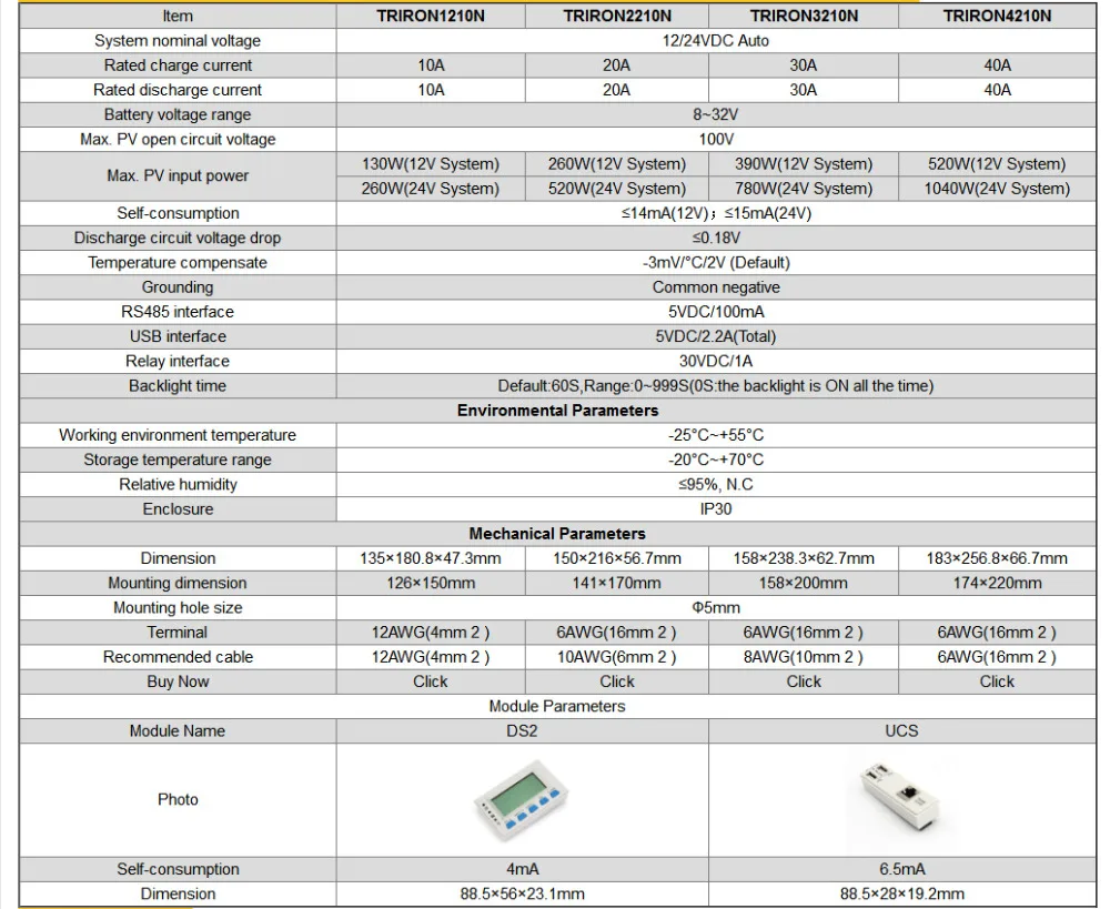 Controlador de Carga Epever Triron Série Acessórios 20a 30a 40a Solar Interface Modular Lcd Ds1 Ds2 Ucs Frete Grátis 10a 7 Cheap Controladores solares