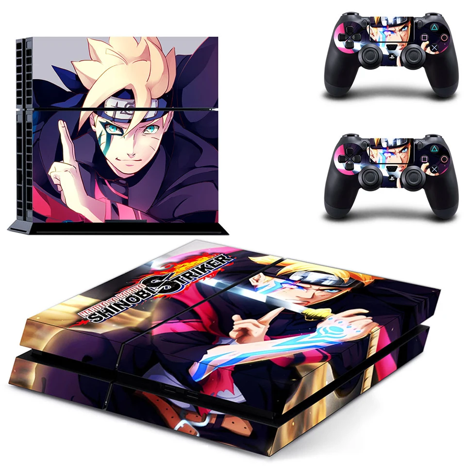 Красный Аниме Наруто для Boruto PS4 кожи наклейка виниловая для sony Playstation 4 консоли и 2 контроллеров PS4 кожи Стикеры - Цвет: Красный