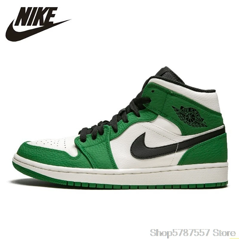 white and green nike basketball shoes