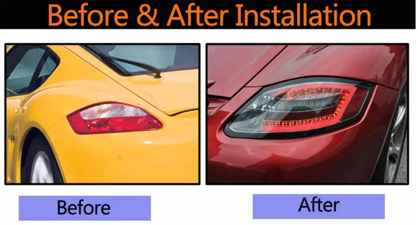 2004~ 2008 год задний фонарь для Porsche Cayman задний фонарь автомобильные аксессуары светодиодный DRL Taillamp для Porsche Cayman противотуманные фары
