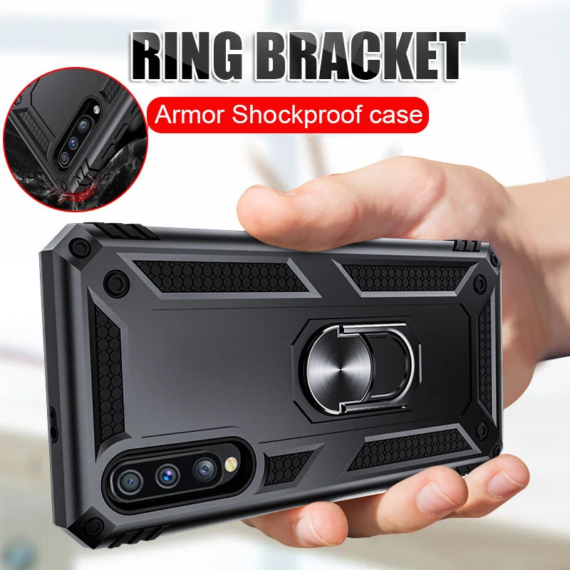 

Luxury Armor Soft Silicone Bumper Case For Samsung Galaxy A10 A20 A30 A40 A50 A70 M10 M20 M30 A7 2018 Ring Shockproof Case Cover