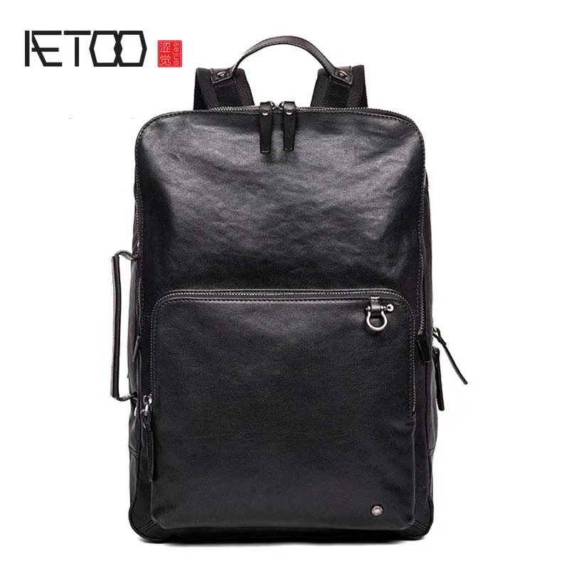AETOO Business casual first layer vegetable tanned cowhide backpack men's travel leather computer bag multifunction | Багаж и сумки