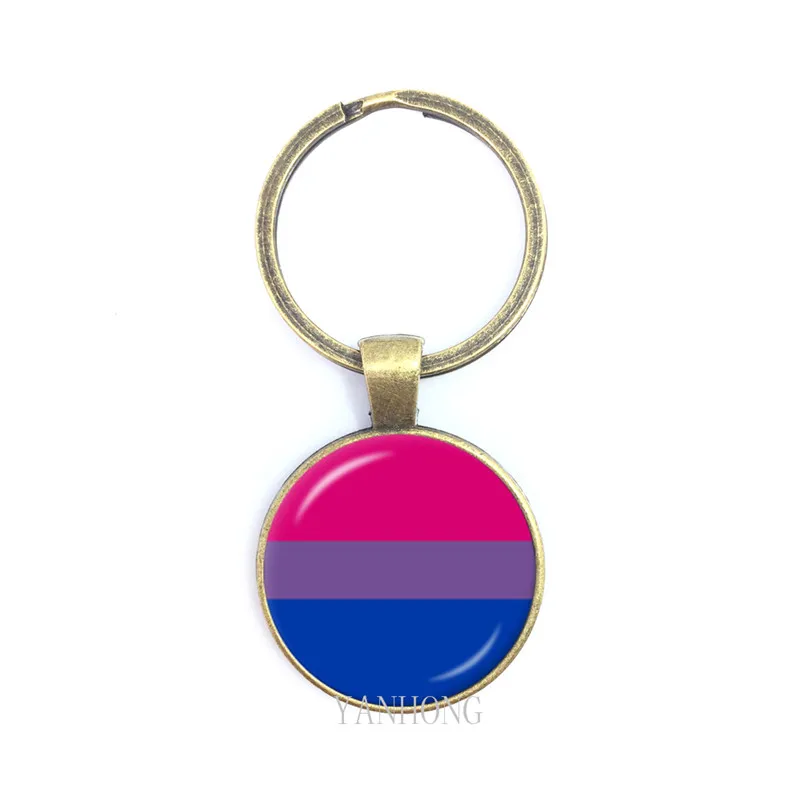 Цепочка для ключей с цветным флагом жесть поддержка геев символом Сумка кулоном