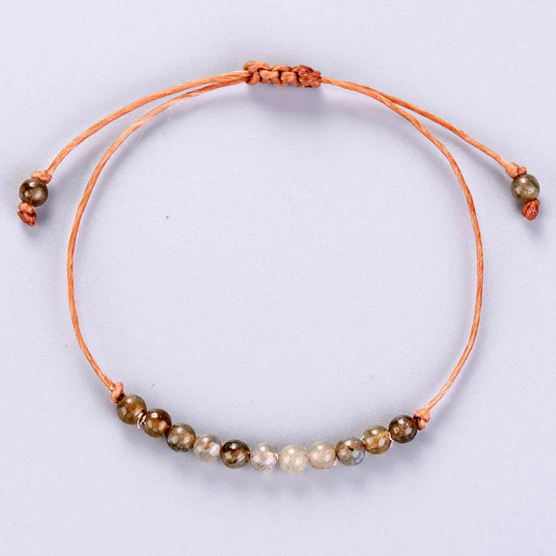 Handmade Boho Natural Stone Adjustable Bracelet Boho Bead Simple Bracelet String Strand Bracelet wholesale