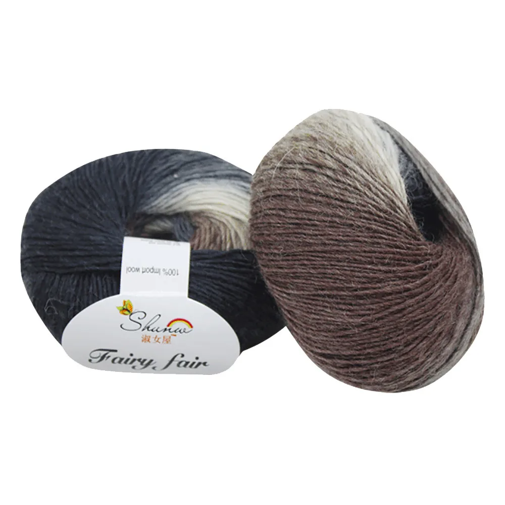 Yarn Knitting Crochet Thread Wool Cotton Hand 50g Rainbow Scores Blend lanas para tejer envio gratis Wholesale free shipping 2 - Color: H