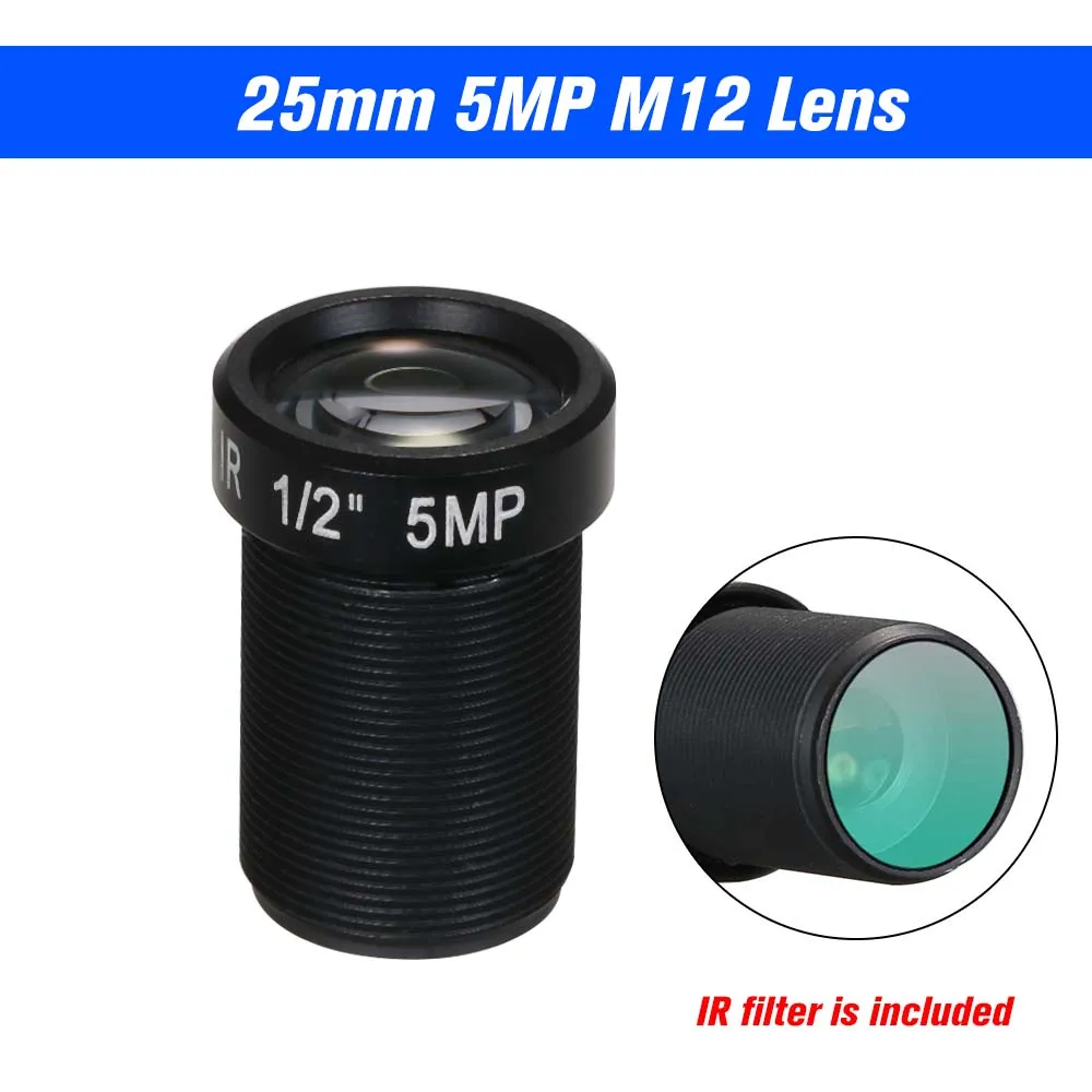 

5.0 Megapixel Action Camera Lens 25mm IR Lens M12 Mount CCTV MTV Board Lens 1/2" For Gopro Hero SJCAM Xiaomi Yi Firefly Cameras